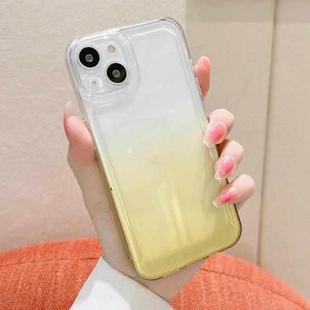 For iPhone 14 Pro Gradient Electroplated Button Space Phone Case(Yellow)