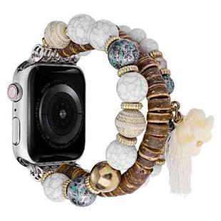 Beads Elephant Pendant Watch Band For Apple Watch 2 42 mm(White)