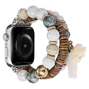 Beads Elephant Pendant Watch Band For Apple Watch Series 10 46mm(White)