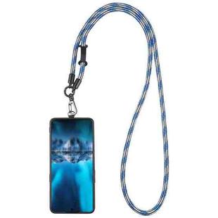 Adjustable Universal Phone Lanyard with Detachable Clip(Blue White Black)