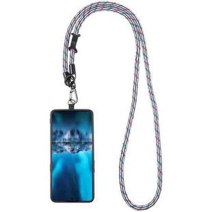 Adjustable Universal Phone Lanyard with Detachable Clip(White Purple Blue)