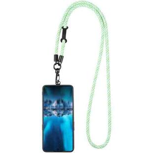 Adjustable Universal Phone Lanyard with Detachable Clip(Green + White)