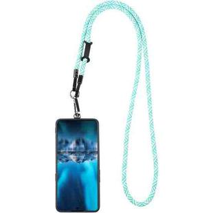 Adjustable Universal Phone Lanyard with Detachable Clip(Mint Green + White)