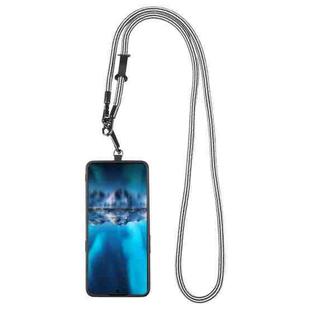 Adjustable Universal Phone Lanyard with Detachable Clip(Black White Stripes)