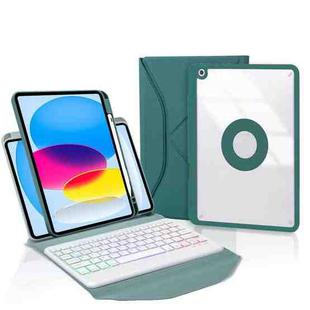 Z10BS For iPad 10th Gen 10.9 2022 Pen Slot Backlight Bluetooth Keyboard Leather Tablet Case(Green)