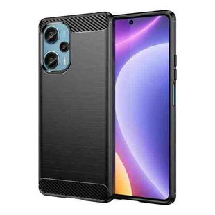 For Xiaomi Redmi Note 12 Turbo 5G Brushed Texture Carbon Fiber TPU Phone Case(Black)