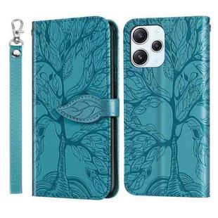 For Xiaomi Redmi 12 4G Life of Tree Embossing Pattern Horizontal Flip Leather Phone Case(Blue)