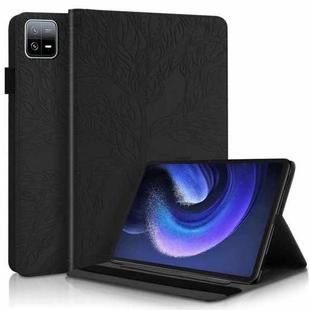 For Xiaomi Pad 6 / Pad 6 Pro Life Tree Series Horizontal Flip Leather Tablet Case(Black)