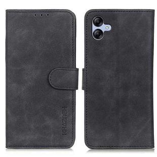 For Samsung Galaxy A05 4G KHAZNEH Retro Texture Horizontal Flip Leather Phone Case(Black)