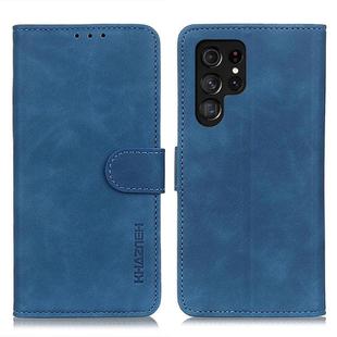 For Samsung Galaxy S24 Ultra KHAZNEH Retro Texture Horizontal Flip Leather Phone Case(Blue)