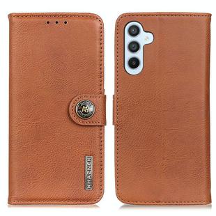 For Samsung Galaxy S24+ KHAZNEH Cowhide Texture Horizontal Flip Leather Phone Case(Brown)