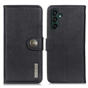 For Samsung Galaxy A55 5G KHAZNEH Cowhide Texture Horizontal Flip Leather Phone Case(Black)