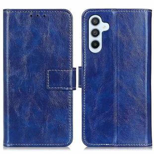 For Samsung Galaxy M34 5G Retro Crazy Horse Texture Horizontal Flip Leather Phone Case(Blue)