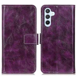 For Samsung Galaxy M34 5G Retro Crazy Horse Texture Horizontal Flip Leather Phone Case(Purple)