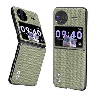 For vivo X Flip Carbon Fiber Texture Protective Phone Case(Green)