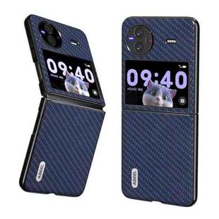For vivo X Flip Carbon Fiber Texture Protective Phone Case(Dark Blue)