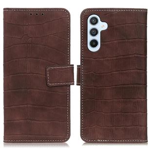 For Samsung Galaxy S24+ Magnetic Crocodile Texture Leather Phone Case(Brown)