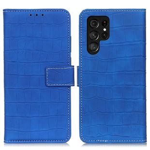 For Samsung Galaxy S24 Ultra Magnetic Crocodile Texture Leather Phone Case(Blue)