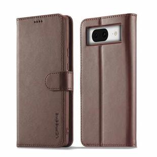 For Google Pixel 7a LC.IMEEKE Calf Texture Flip Leather Phone Case(Brown)