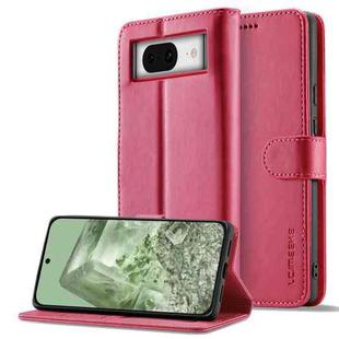 For Google Pixel 8a LC.IMEEKE Calf Texture Flip Leather Phone Case(Red)