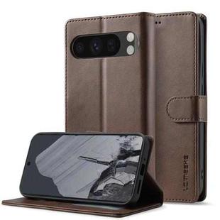 For Google Pixel 9 / 9 Pro LC.IMEEKE Calf Texture Flip Leather Phone Case(Brown)