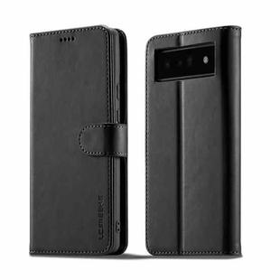 For Google Pixel 6a LC.IMEEKE Calf Texture Flip Leather Phone Case(Black)