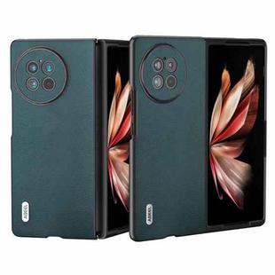 For vivo X Fold2 Genuine Leather Luolai Series Phone Case(Dark Green)