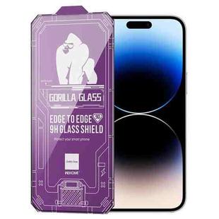 For iPhone 14 Pro WK WTP-068 King Kong Vacha Corning 9D Curved HD Tempered Glass Film(Black)