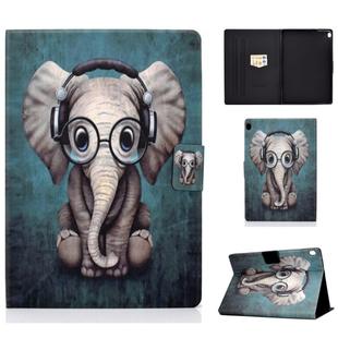 For Lenovo Tab M10 HD TB-X505F Colored Drawing Horizontal Flip Leather Case with Holder & Card Slots & Sleep / Wake-up Function(Elephant)