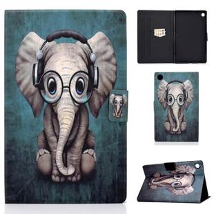 For Lenovo Tab M10 Plus TB-X606F Colored Drawing Horizontal Flip Leather Case with Holder & Card Slots & Sleep / Wake-up Function(Elephant)