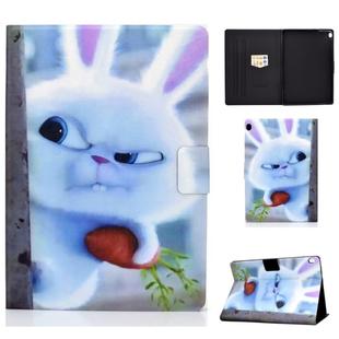 For Lenovo Tab M10 HD TB-X505F Colored Drawing Horizontal Flip Leather Case with Holder & Card Slots & Sleep / Wake-up Function(White Rabbit)