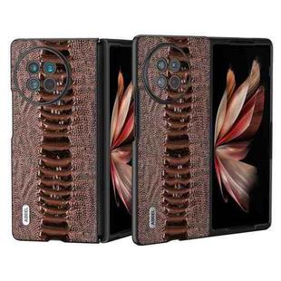 For vivo X Fold2 Genuine Leather Weilai Series Phone Case(Coffee)