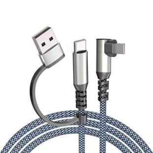 1m 9V 3A 480Mbps USB to USB-C / Type-C + 8 Pin Fast Charging Data-sync Cable(Grey)