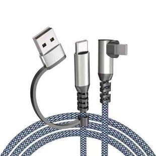 2m 9V 3A 480Mbps USB to USB-C / Type-C + 8 Pin Fast Charging Data-sync Cable(Grey)