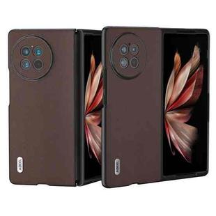 For vivo X Fold2 Genuine Leather Xiaoya Series Phone Case(Coffee)