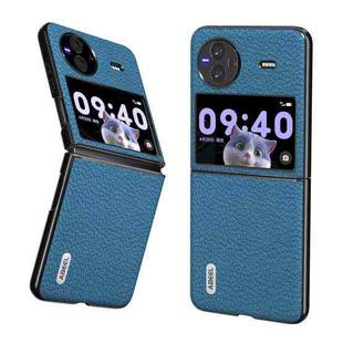 For vivo X Flip ABEEL Genuine Leather Litchi Texture Phone Case(Blue)