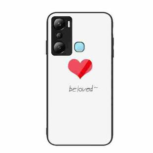 For Infinix Hot 20i Colorful Painted Glass Phone Case(Red Heart)