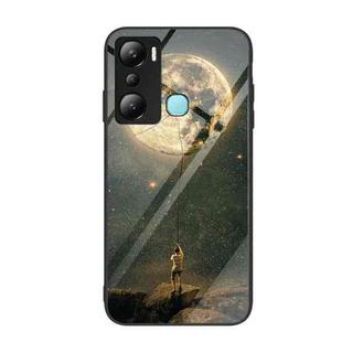 For Infinix Hot 20i Colorful Painted Glass Phone Case(Moon)