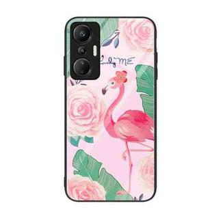 For Infinix Hot 20S Colorful Painted Glass Phone Case(Flamingo)