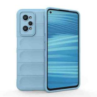 For Realme GT2 Magic Shield TPU + Flannel Phone Case(Light Blue)