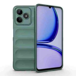 For Realme C53 4G Magic Shield TPU + Flannel Phone Case(Dark Green)