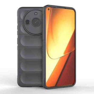 For Realme 11 5G Magic Shield TPU + Flannel Phone Case(Dark Grey)