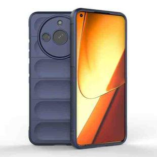 For Realme 11 5G Magic Shield TPU + Flannel Phone Case(Dark Blue)