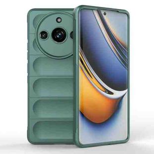 For Realme 11 Pro 5G/11 Pro+ 5G Magic Shield TPU + Flannel Phone Case(Dark Green)