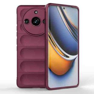 For Realme 11 Pro 5G/11 Pro+ 5G Magic Shield TPU + Flannel Phone Case(Wine Red)