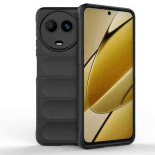 For Realme 11 5G Global Magic Shield TPU + Flannel Phone Case(Black)