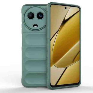 For Realme 11 5G Global Magic Shield TPU + Flannel Phone Case(Dark Green)
