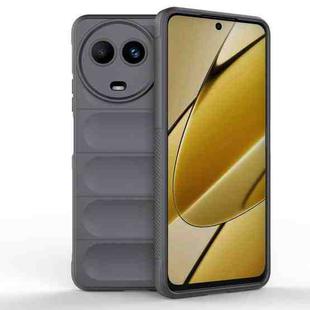 For Realme 11 5G Global Magic Shield TPU + Flannel Phone Case(Dark Grey)
