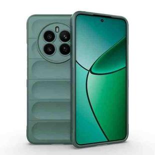 For Realme 12+ 5G Global Magic Shield TPU + Flannel Phone Case(Dark Green)