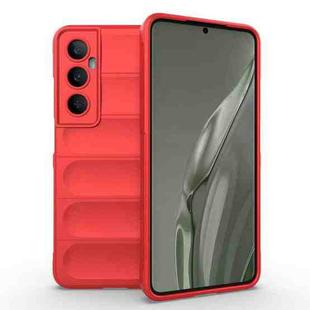 For Realme C65 4G Global Magic Shield TPU + Flannel Phone Case(Red)